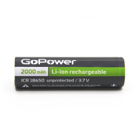 Аккумулятор Li-ion GoPower ICR18650 без защиты с плоскими контактами (00-00021267)_1